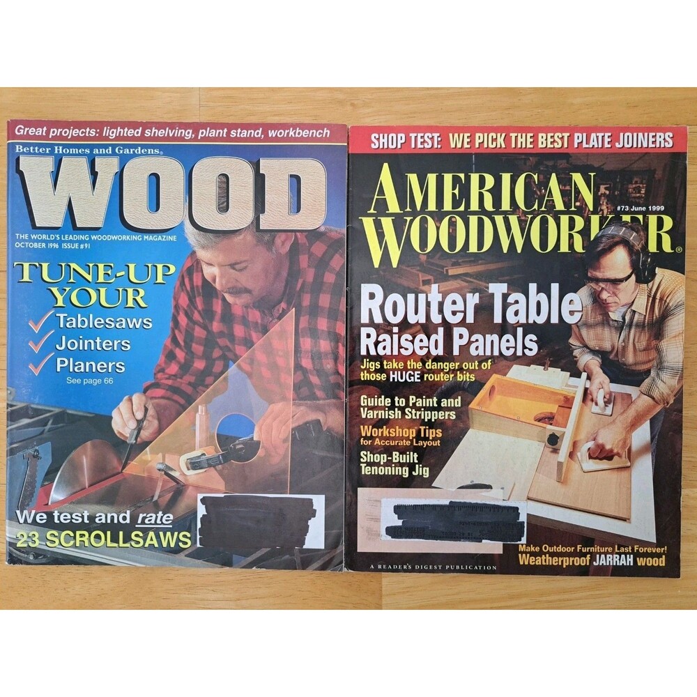 Woodworking Magazine Lot of 2 Woodworker, Better Homes & Gardens Wood VTG 1990s